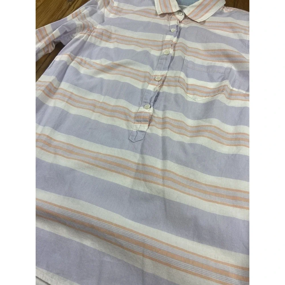 jcrew‎ womens size 0 long sleeve button down 1/2 pastel Excellent Purple Pink